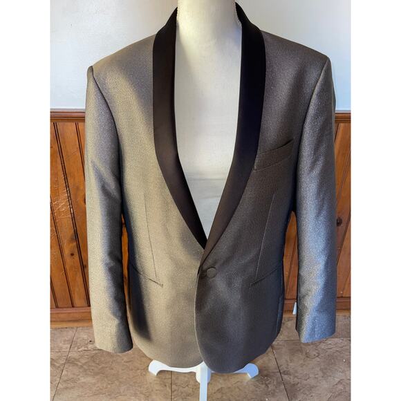 NWOT Mens Mark of Distinction Starlight Stone Metallic Slim Tuxedo Jacket 40R - Picture 2 of 14